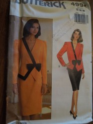 4994 BUTTERICK LONG SLEEVE WRAP PEPLUM TOP,  SKIRT PATTERN 12-16